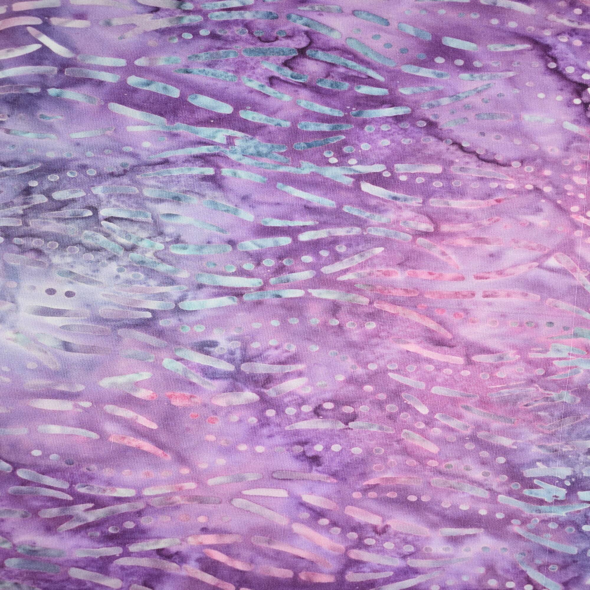 10 yd. Full Bolt: Feldman Premium Indonesian Batik Plum & Lilac Tonal Dot Fabric